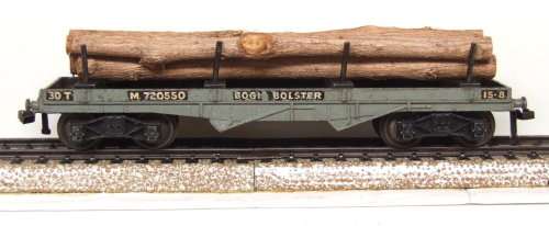 HORBY DIABLO OO/HO: Vintage 3rail Low Bed  wagon with Log load in good un-boxed condition (England)