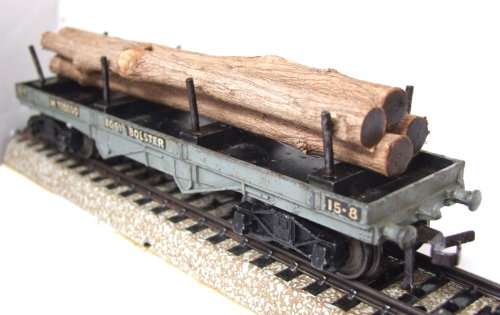 HORBY DIABLO OO/HO: Vintage 3rail Low Bed  wagon with Log load in good un-boxed condition (England)