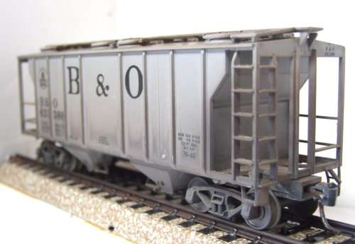 ATLAS HOPPER HO: B&O 2 Bay Weathered Closed Grain Hopper in good un-boxed condition(China)