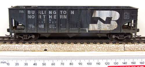HOPPER HO: BN 3 Bay Weathered Coal Hopper with Sprung Suspension Bogeys in good un-boxed condition