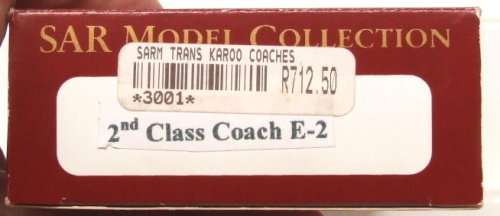 SARM HO: SAR Trans Karoo 2nd Class E-2 Coach in New boxed condition (RSA)