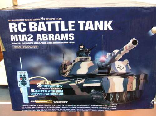 1:24 RC BATTLE TANK: Original HengLong Fully Functional MI-A2 ABRAMS Tank in Good condition(China).