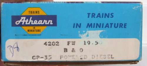 ATHEARN HO: Detailed EMD GP 35 B&O Diesel  Locomotive in Fair boxed condition (USA)