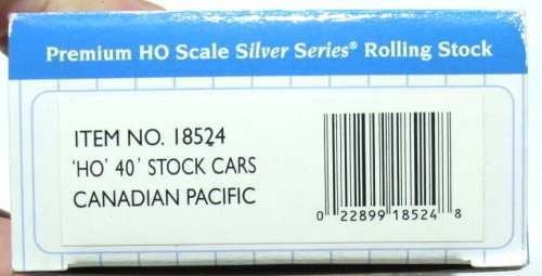 BACHMANN SILVER HO: CP American 40' Stock Car in Like New boxed condition (China)