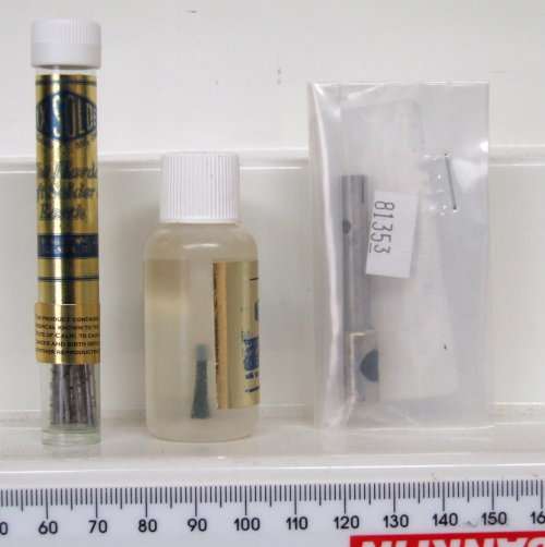 SOLDERING KIT: 4pc White Metal and Brass Assembly Kit in New Packaged condition(USA)