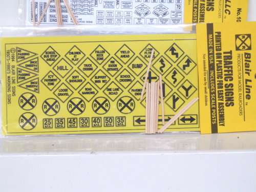 BLAIR LINE ACCESSORIES HO: Railroad & Traffic Signs in New Packaged condition(USA)