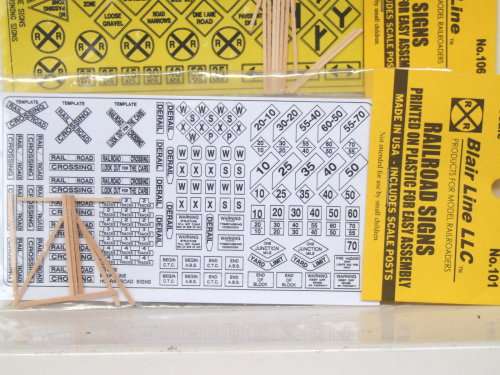 BLAIR LINE ACCESSORIES HO: Railroad & Traffic Signs in New Packaged condition(USA)