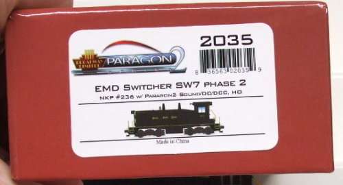 BROADWAY PARAGON2  HO:  EMD Switcher SW7 Loco with DCC Sound Decoder in NEW boxed condition(China)