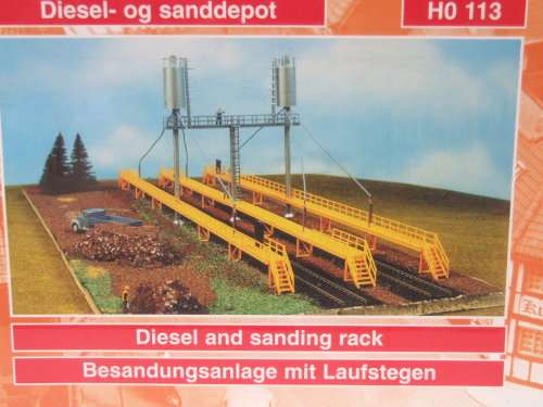 HELJAN SCENERY HO: Large Unassembled Diesel&Sanding Rack in NEW Sealed boxed condition (Denmark)