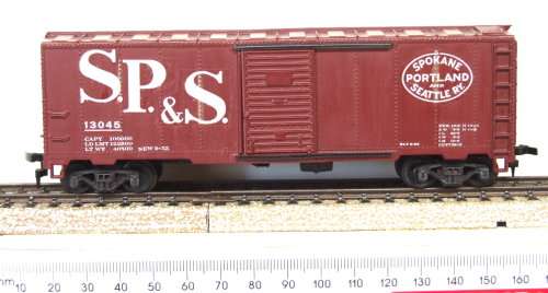 BOX CAR HO: Vintage US 40' S.P.&S Box Car with Sliding Doors in Good Un-boxed condition