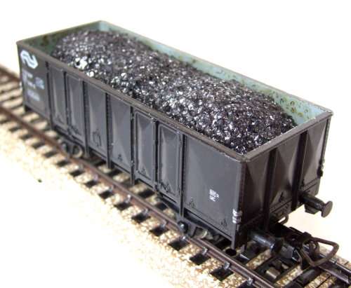 PIKO HO: Detailed European Coal Wagon with Load in Fair un-boxed condition (Germany)
