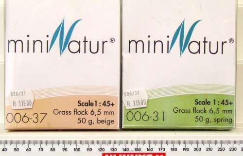 MININATUR SCENERY HO: Two Packets of Grass Flock in New condition.(USA)