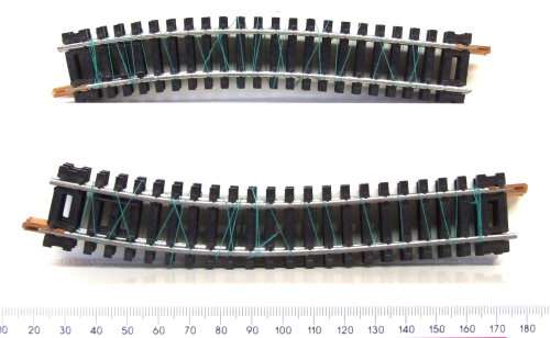 LIMA HO: 6pc Compensation (3x LH+3xRH) Metal Track in Good Used un-boxed condition.(Italy)