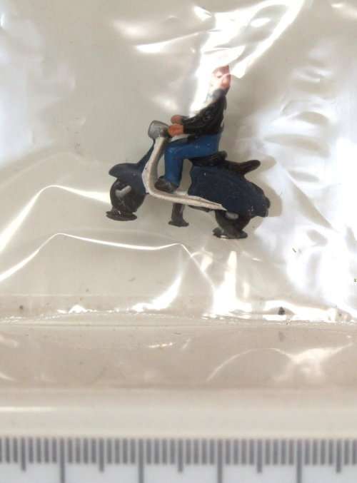 SCENERY HO: Town/Station Man On Scooter in Good Painted condition.