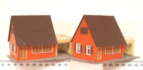 LIMA SCENERY HO: 2x  A-Frame Town Houses  in Good Un-boxed condition