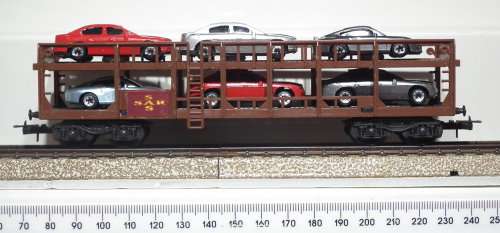 LIMA HO: SAR  Auto Transporter with 6 Car Load for Trans Karoo is in Good, Used condition (Italy)