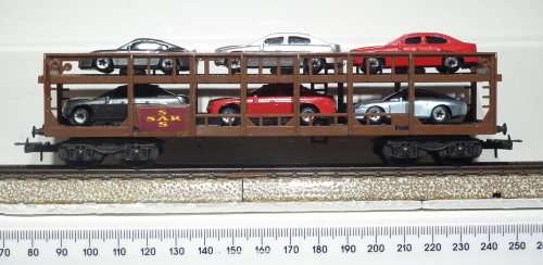 LIMA HO: SAR  Auto Transporter with 6 Car Load for Trans Karoo is in Good, Used condition (Italy)