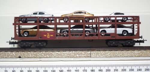 LIMA HO: SAR  Auto Transporter with 6 Car Load for Trans Karoo is in Good, Used condition (Italy)