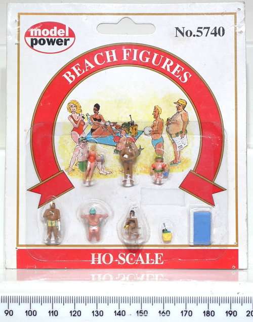 MODEL POWER HO: 8pc Beach Figures in Good Painted condition.