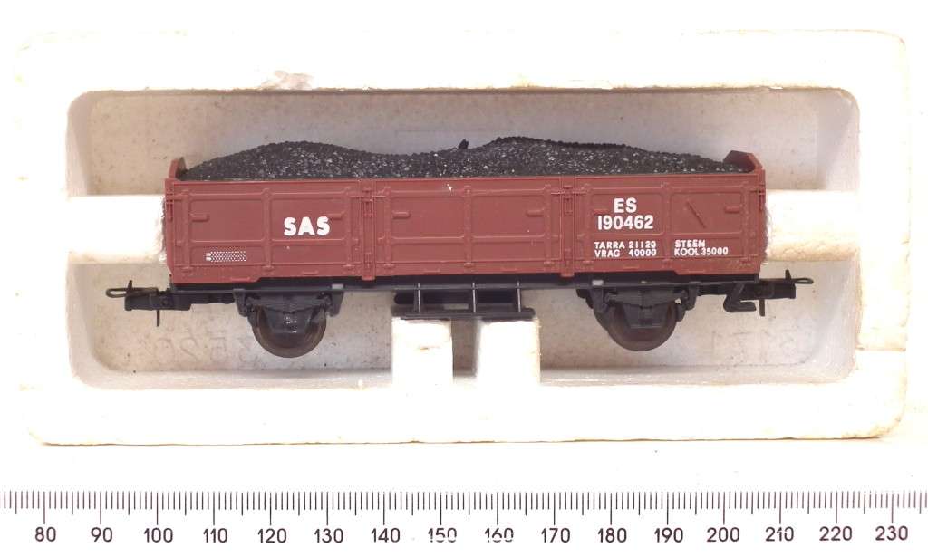 LIMA HO: SAR ES Coal Wagon with Coal load in Good Semi-Boxed condition (Italy)