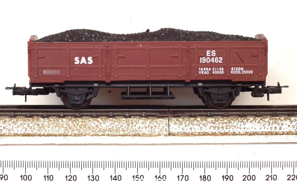 LIMA HO: SAR ES Coal Wagon with Coal load in Good Semi-Boxed condition (Italy)