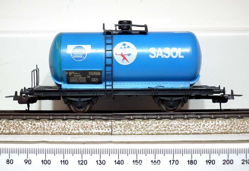 LIMA HO: SAR SASOL Tanker Wagon in Fair, Un-Boxed and Used Condition (Italy)