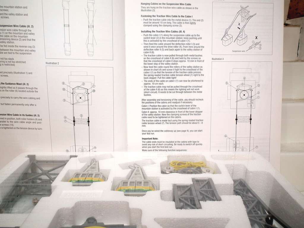 BRAWA HO: Un-assembled Ground Station+Mountain Station+Cable Car System in New Boxed  Condition.(GR)