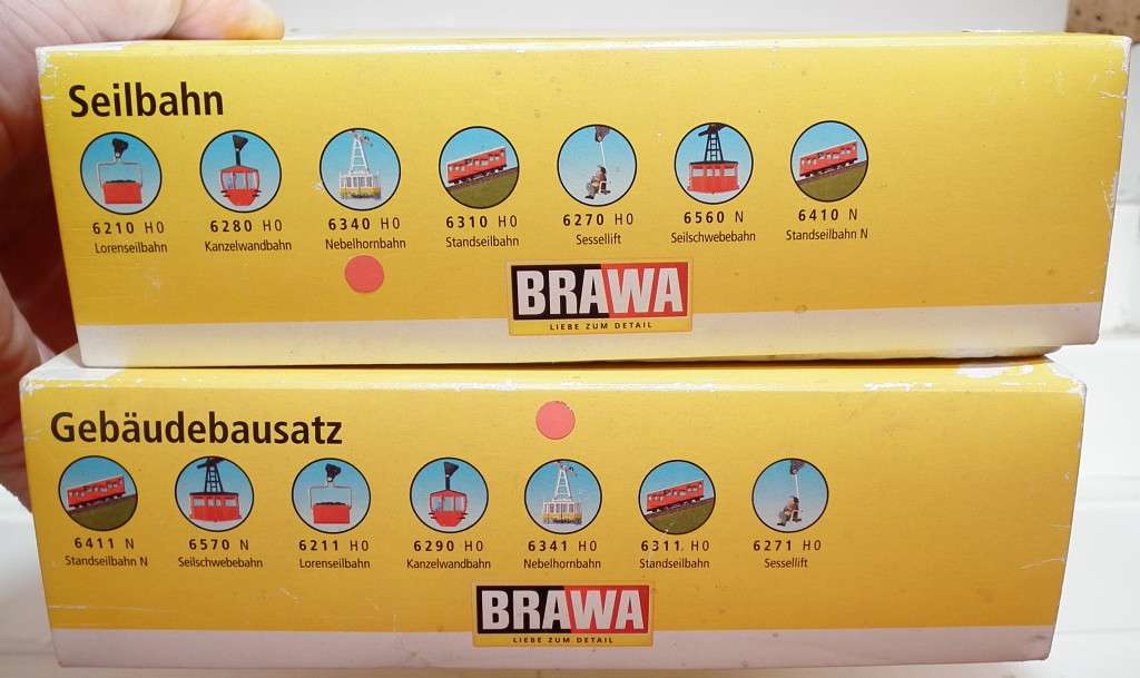 BRAWA HO: Un-assembled Ground Station+Mountain Station+Cable Car System in New Boxed  Condition.(GR)