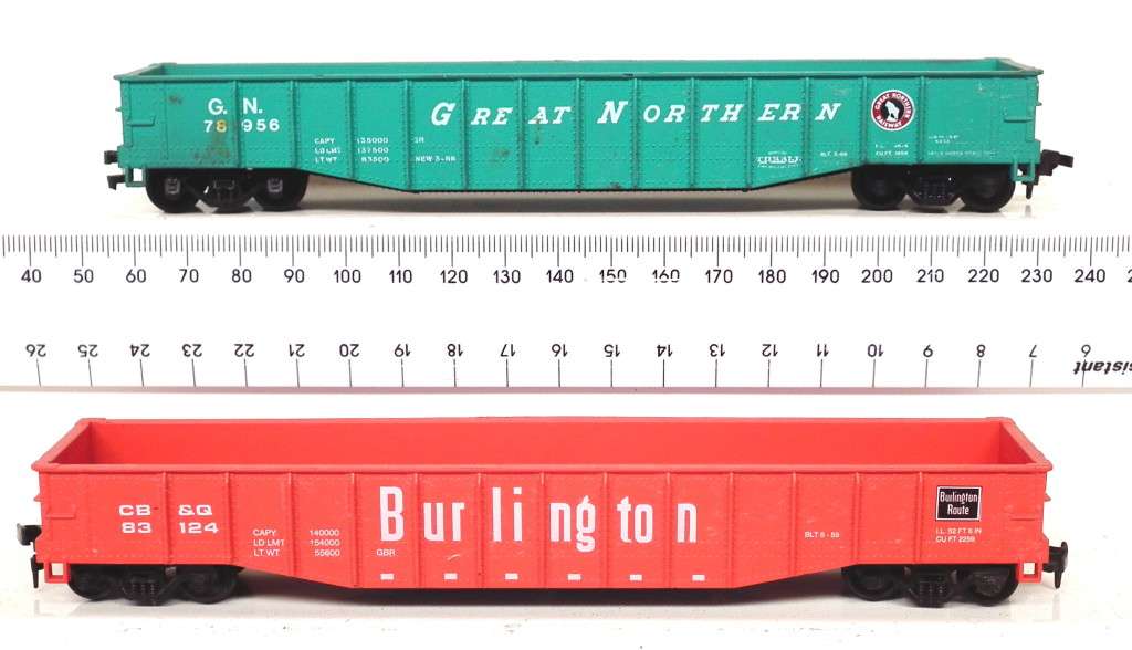ATHEARN OO/HO: 2pc Vintage Large Gondola`s in Fair used condition(USA)