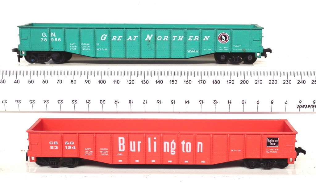 ATHEARN OO/HO: 2pc Vintage Large Gondola`s in Fair used condition(USA)