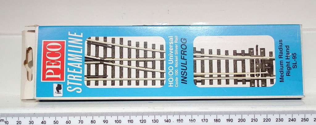 PECO OO/HO: New Nickel Silver Medium Radius RH Point in Boxed Condition.(England)