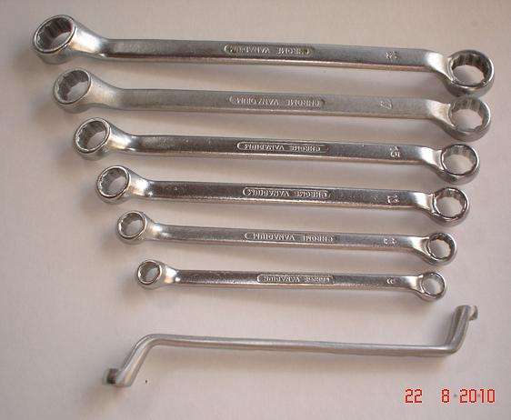 7 PIECE METRIC 12 PT. OFFSET RING CHROME VANADIUM SPANNER SET