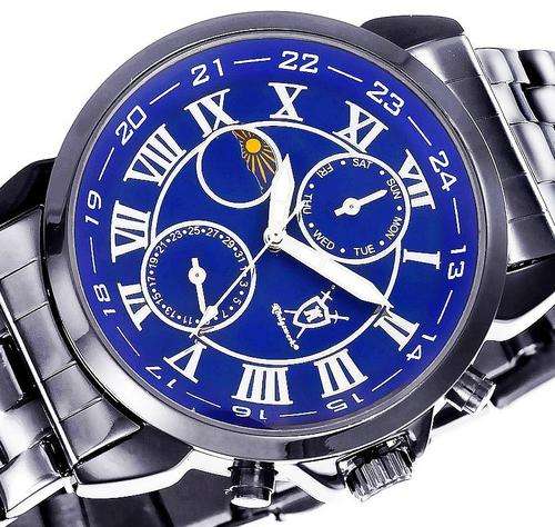 AUTHENTIC KONIGSWERK (Gryphos) GUN METAL DATE MOON PHASE MULTI FUNCTION QUARTZ