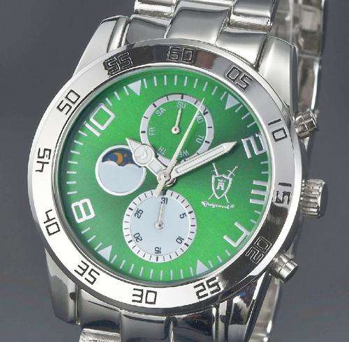 NEW KONIGSWERK "Lucullus" Green metallic face MOON PHASE QUARTZ