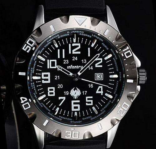 BRAND NEW GERMAN INFANTRY GENTS DATE QUARTZ TACHYMETER