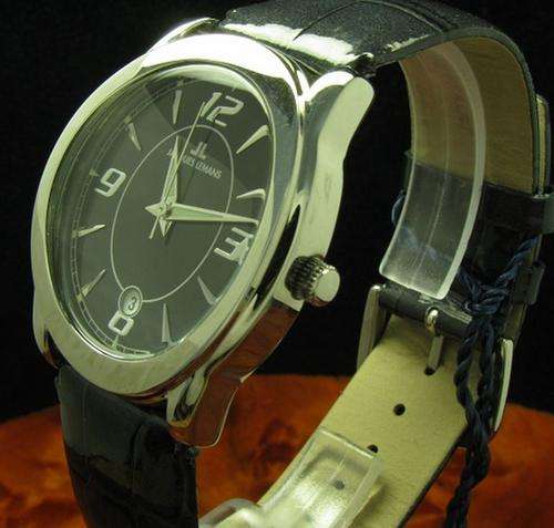 JACQUES LEMANS 1-1194 GENTS DRESS date WATCH w/resistant 50 meter