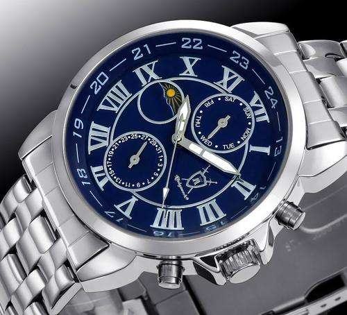 BRAND NEW AUTHENTIC KONIGSWERK Blue Gryphos SS Moon Phase QUARTZ