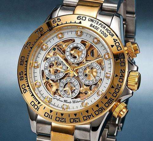 NEW Authentic AUTOMATIC GRAF Von MONTE WEHRO Director of Time SEE THRU M FUNCTION NO6 GLASS BACK
