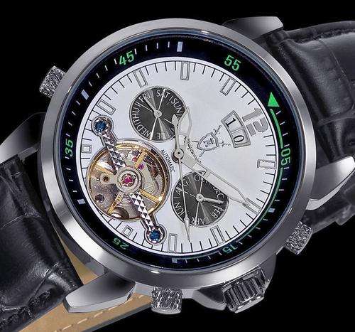 AUTHENTIC BRAND NEW KONIGSWERK "Syrus" GUN METAL Leather SEE THROUGH BACK M FUNCTION