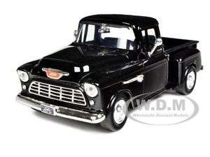 1955 CHEVY 5100 STEPSIDE PICKUP BLACK 1/24 DIECAST MODEL