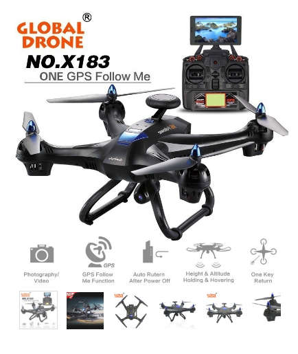 Free gift, just pay R50 shipping. Global Drone 6-axes X183 With 2MP WiFi FPV HD Camera GPS Brushless