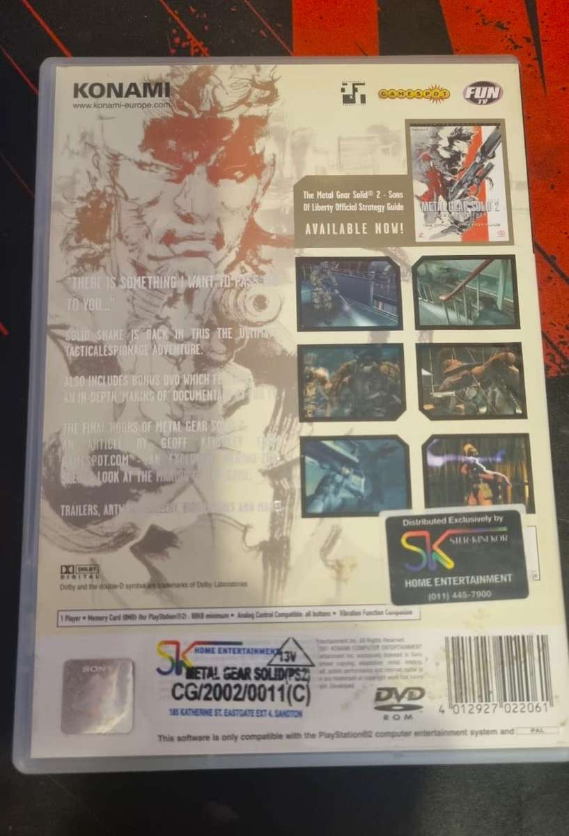 Metal Gear Solid 2 Sons Of Liberty PS2