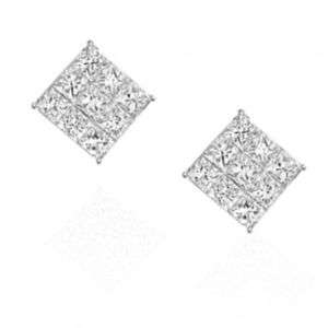 SILVER CRYSTAL SQUARE 10MM POST STUD EARRINGS