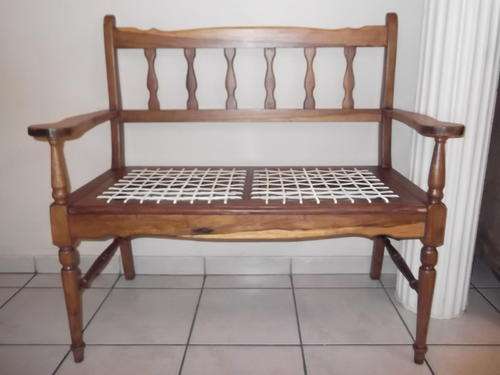 STUNNING STINKWOOD (??) DOUBLE SEATER RIEMPIE STOOL