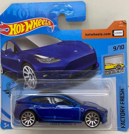 Hotwheels Tesla Model 3 - Blue - Carded - Excellent condition