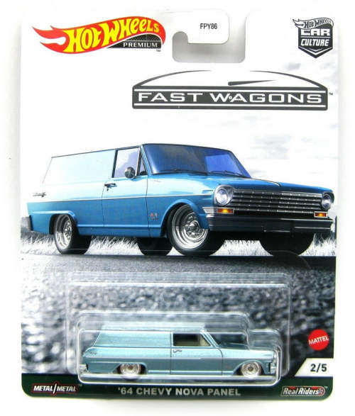 Hotwheels Premium Real Rider - `64 Chevy Nova Panel - Car Culture - Fast Wagons
