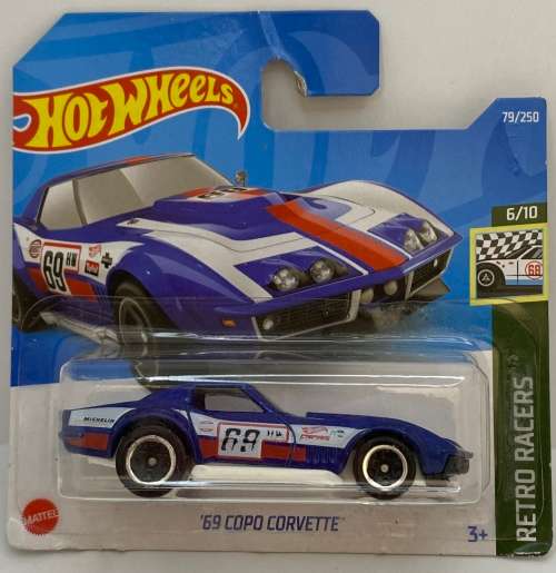 Hotwheels `69 Chevrolet COPO Corvette - Blue - Carded - Great condition