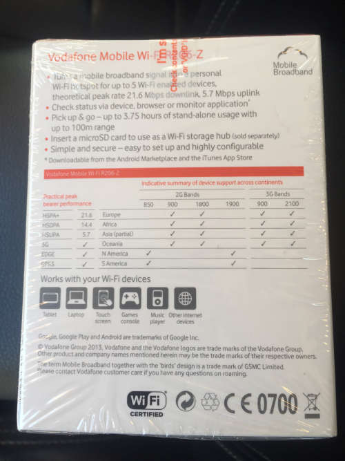 Vodafone mobile wifi model R206-Z modem