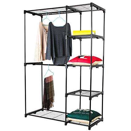DOUBLE ROD WARDROBE WITH 5 SHELVES