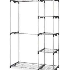 DOUBLE ROD WARDROBE WITH 5 SHELVES